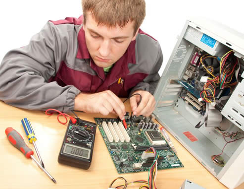 Photo of a computer technician